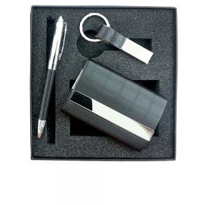 CGS 001 gift set card holder, key chain and pen