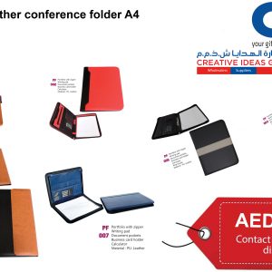 Executive leather conference folder A4 zipped